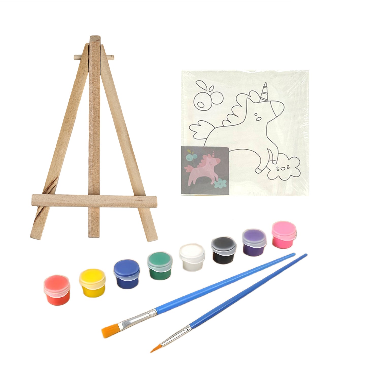 Coloring Painting, Pine Wood, Primed Framed Canvas 10*10 cm (4''*4'')