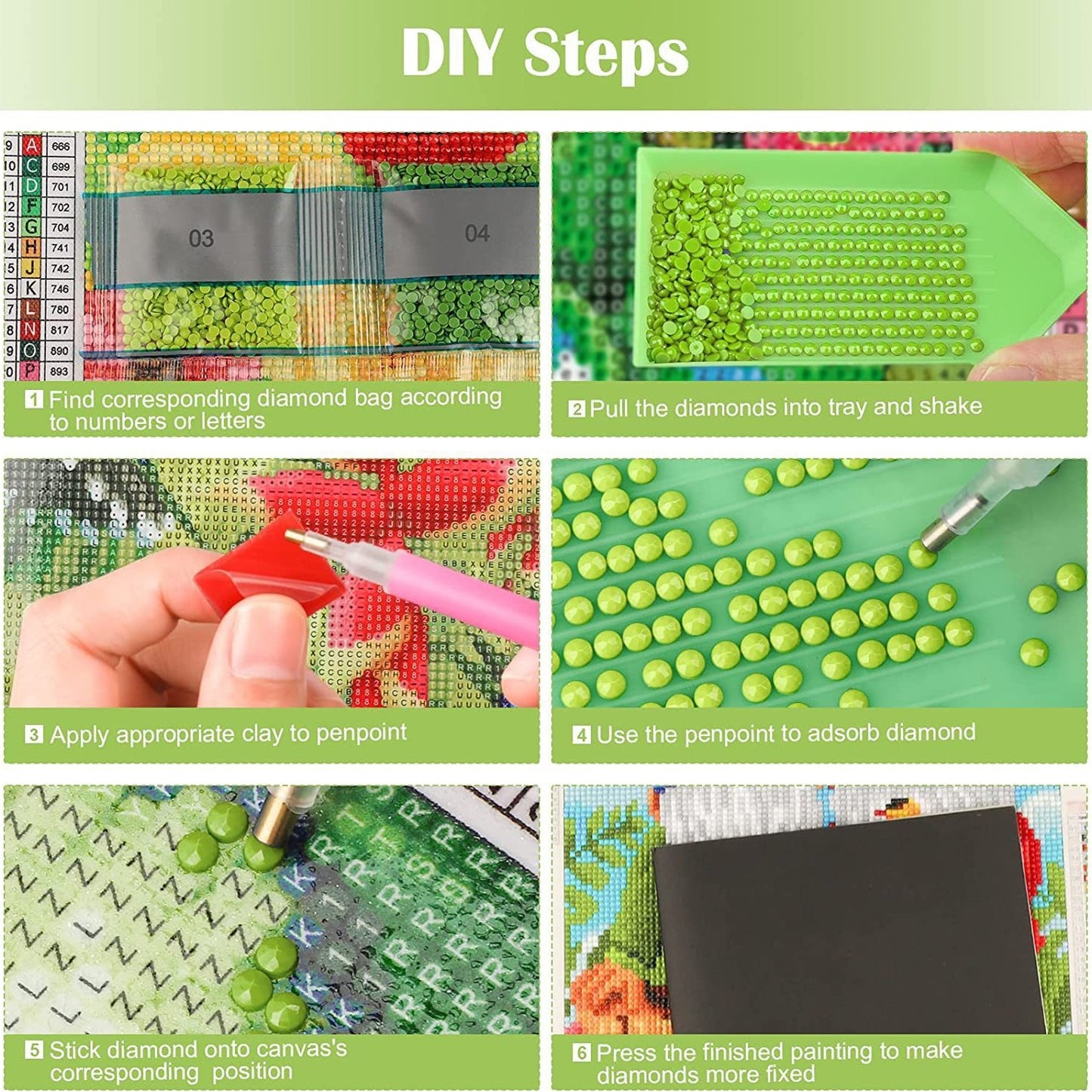 Diamond Painting 20*20 cm Craft by Numbers Stretched Canvas