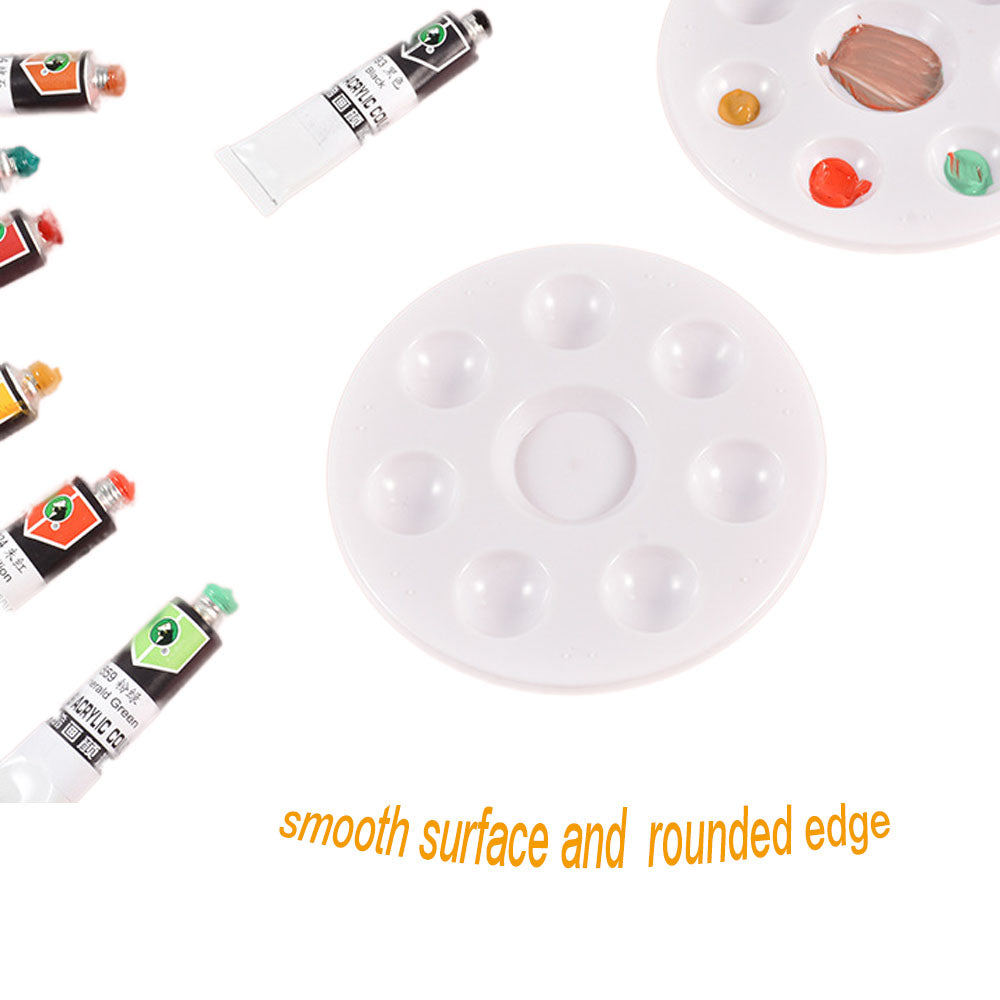 Round Painting Palette 7 Wells with 1 Reservoir