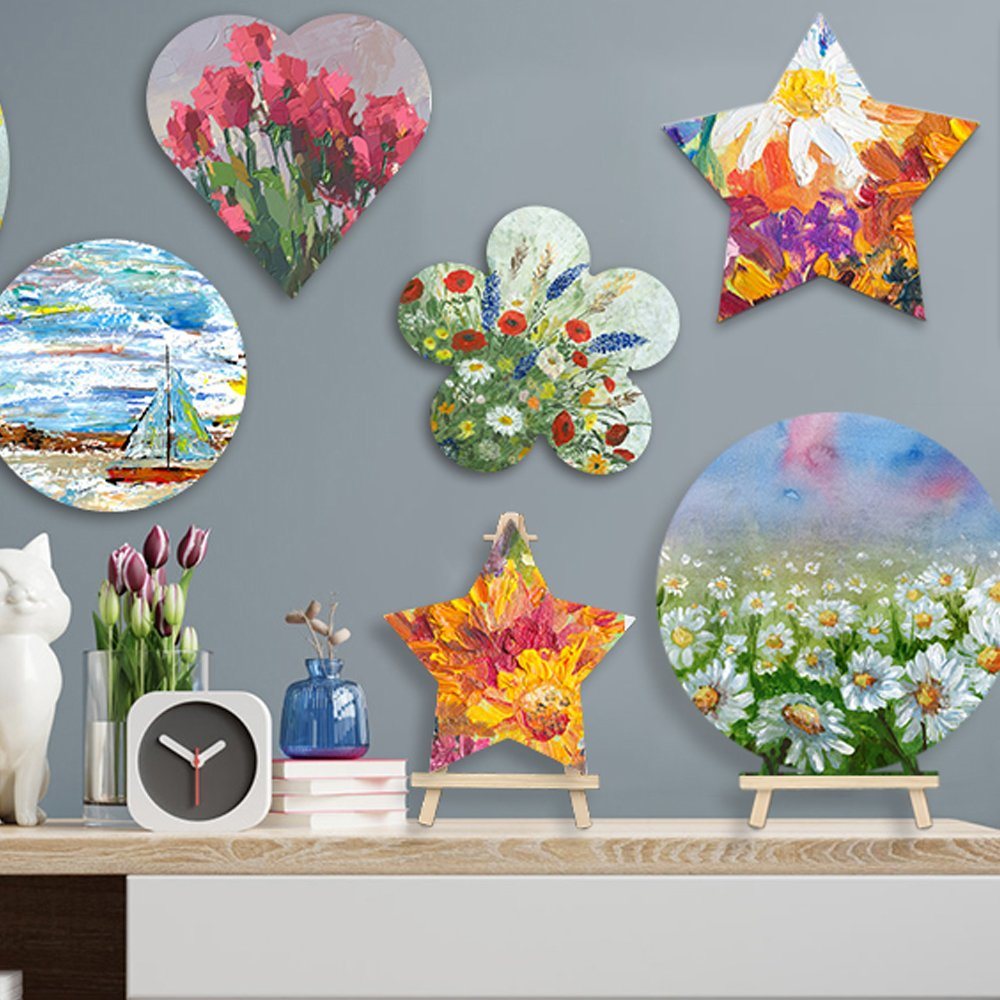 Primed Canvas Panel with Multiple Shapes