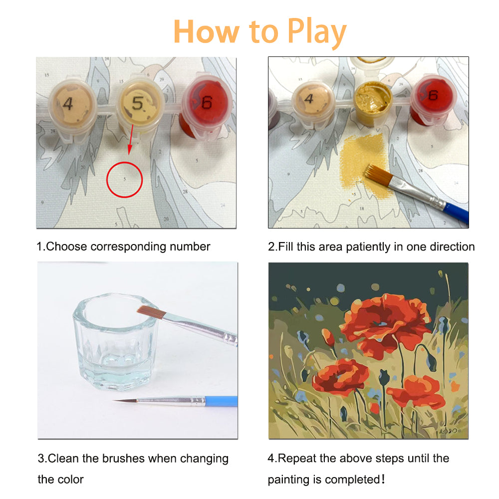 Paint By Number, Pine Wood and Primed 70% cotton, Rectangle 25*25cm(10''*10'')