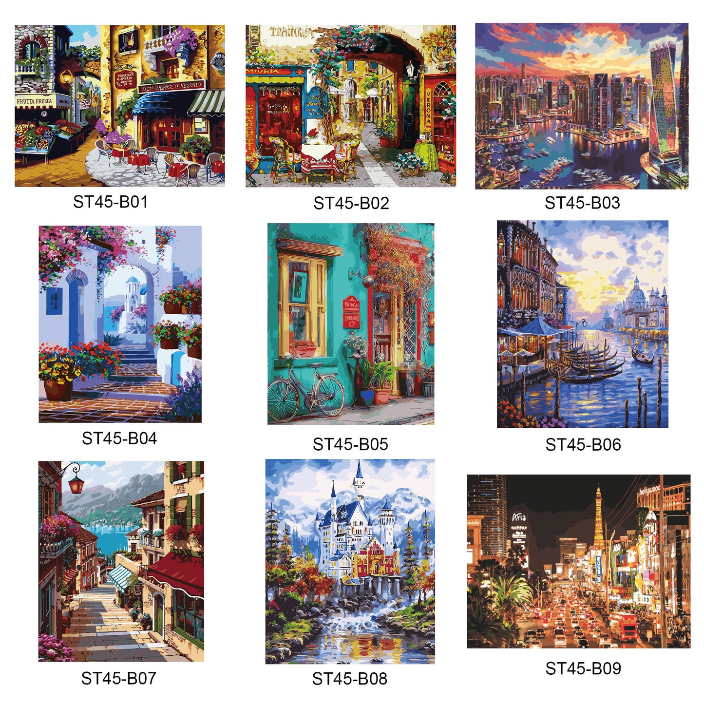 Paint By Number Stretched Canvas 40*50 cm for Wall Decoration