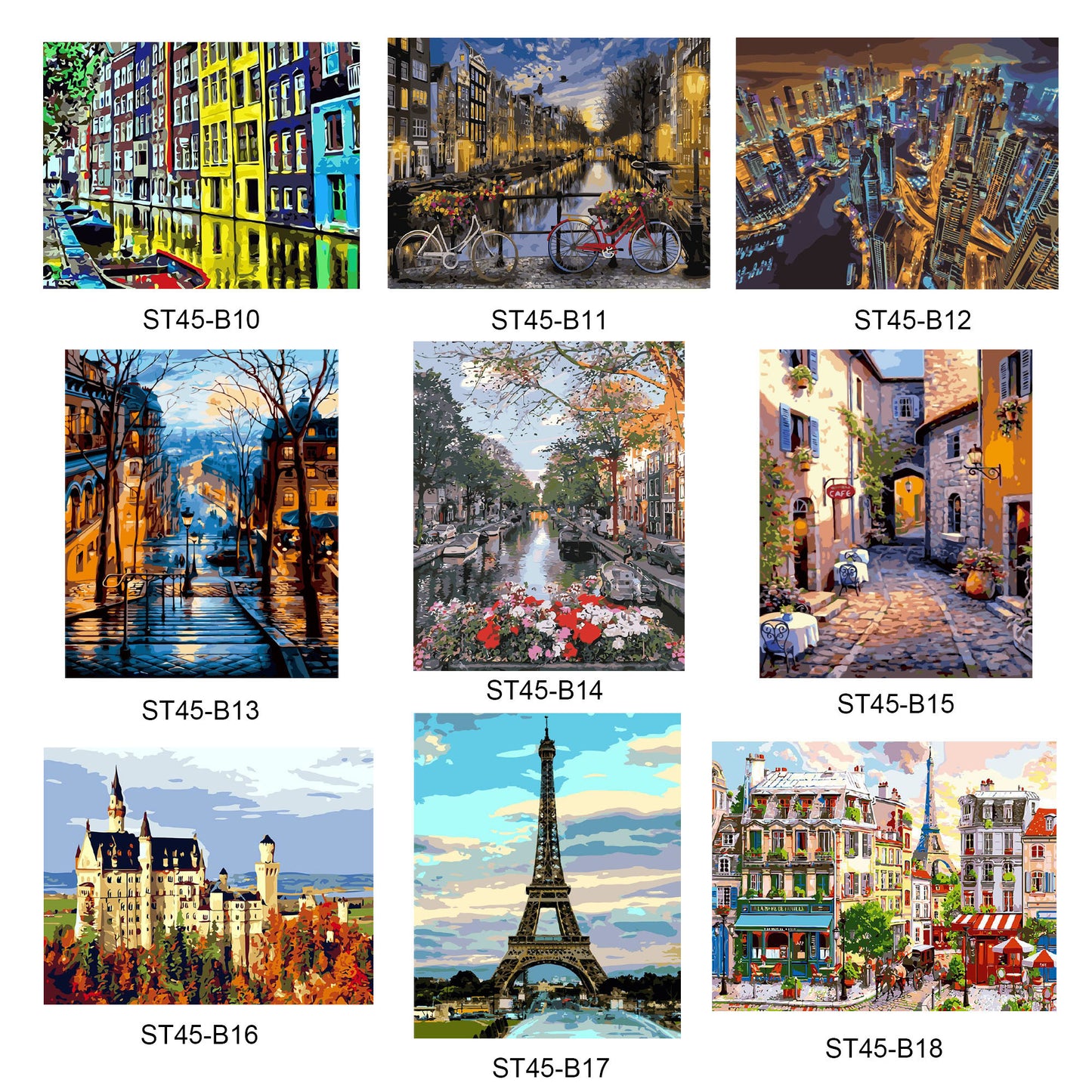 Paint By Number Stretched Canvas 40*50 cm for Wall Decoration