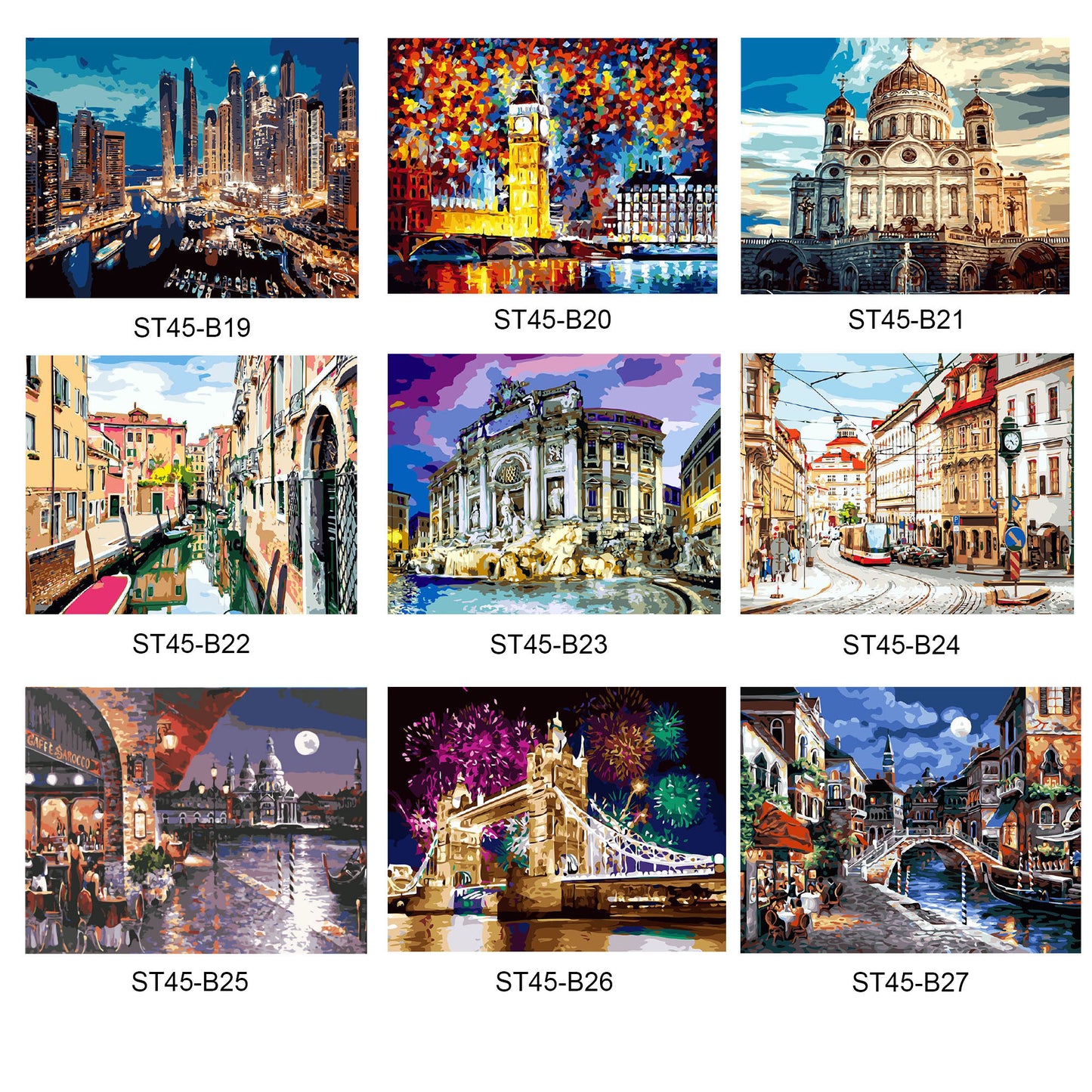 Paint By Number Stretched Canvas 40*50 cm for Wall Decoration
