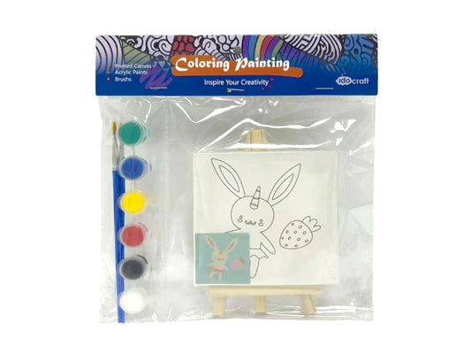 Coloring Painting, Pine Wood, Primed Framed Canvas 10*10 cm (4''*4'')