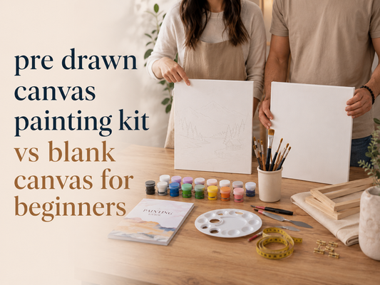 Pre Drawn Canvas Painting Kit vs Blank Canvas for Beginners