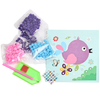DIY Paperboard with Multi-colored Crafts Pompom Balls