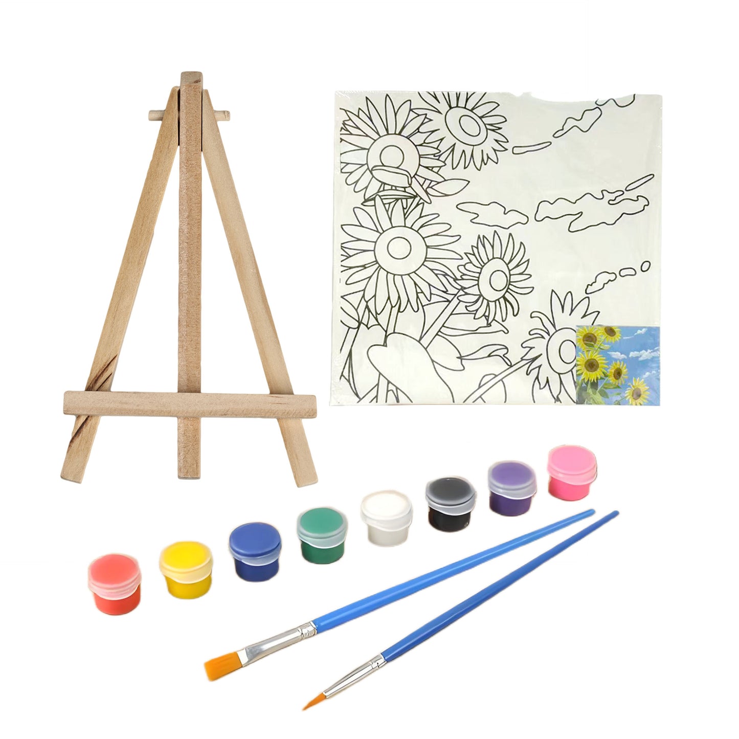 Coloring Painting, 3 mm MDF, Primed Canvas Panel  15*15 cm (6''*6'')