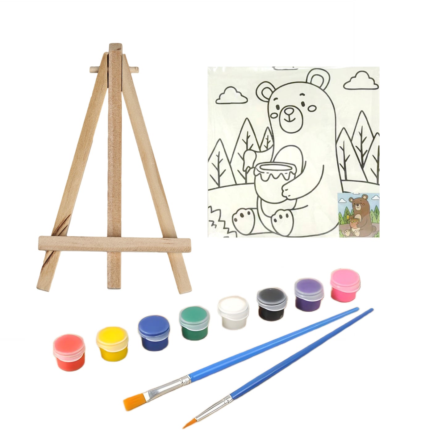 Coloring Painting, 3 mm MDF, Primed Canvas Panel  15*15 cm (6''*6'')