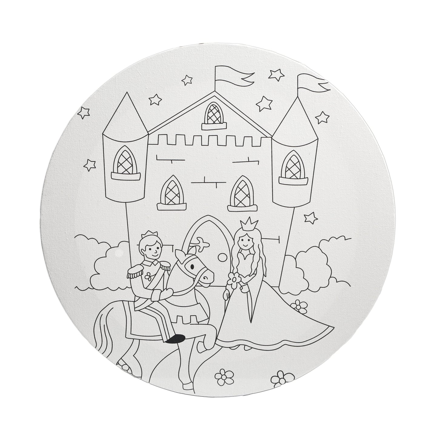 Coloring Painting 30*30 cm Round Stretched Canvas for Adults