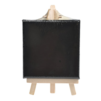 Black Mini Canvas Set with Wooden Easel