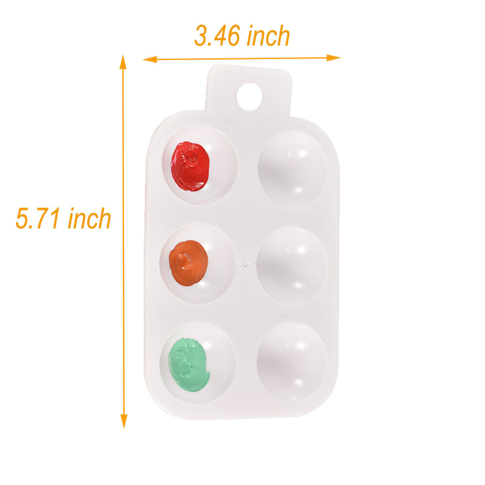 Rectangle Painting Palette 6 Wells with 1 Handle