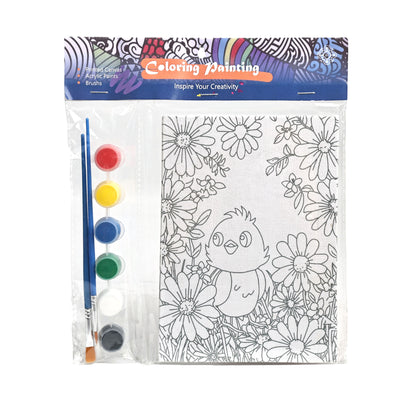 Coloring Painting Board Kit 13*18cm Cartoon for Kids and Students