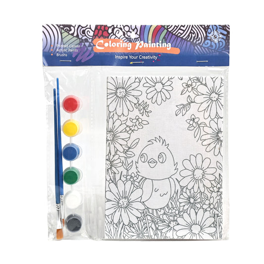 Coloring Painting Board Kit 13*18cm Cartoon for Kids and Students