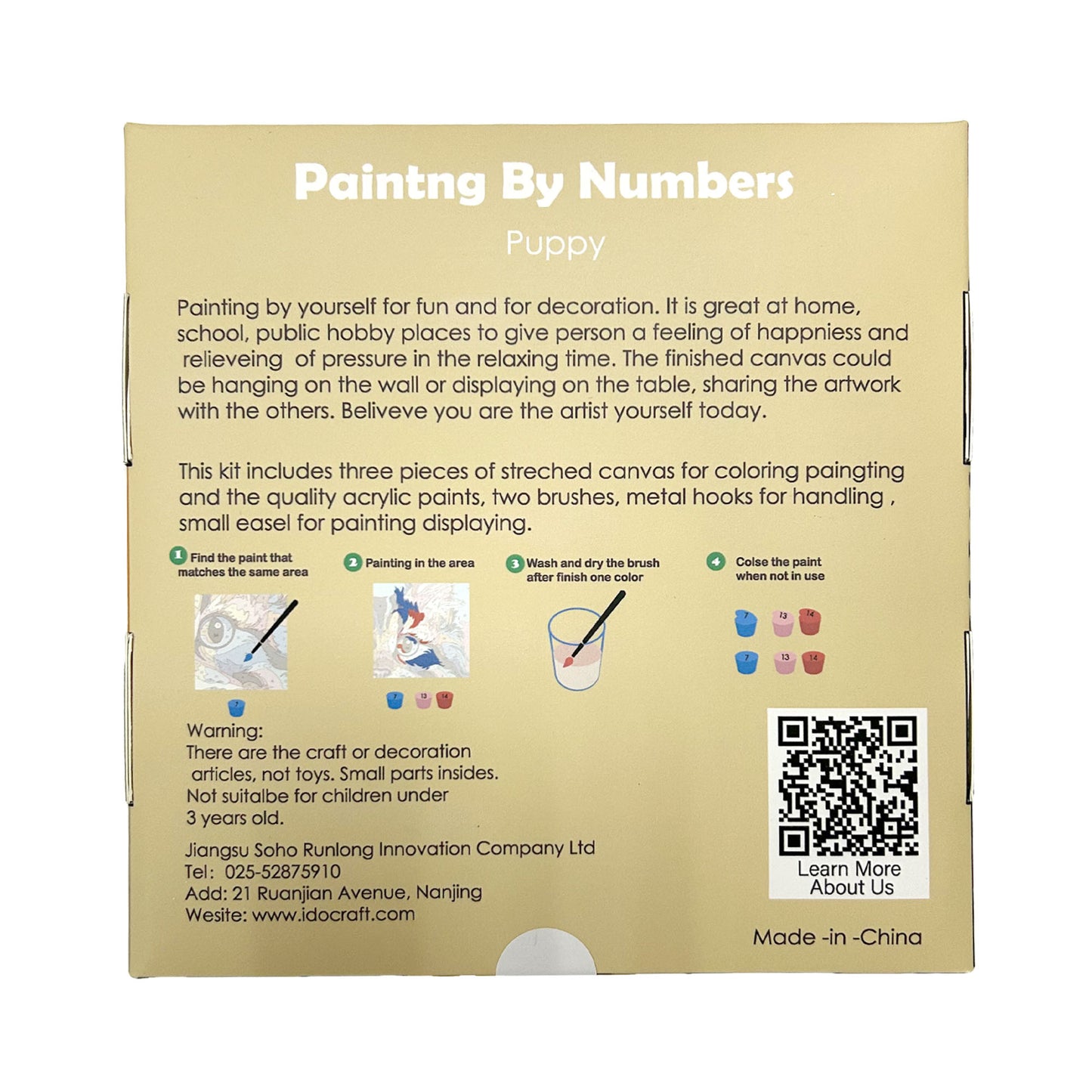 Paint By Number Stretched Canvas 16*16 cm 3PCS/set