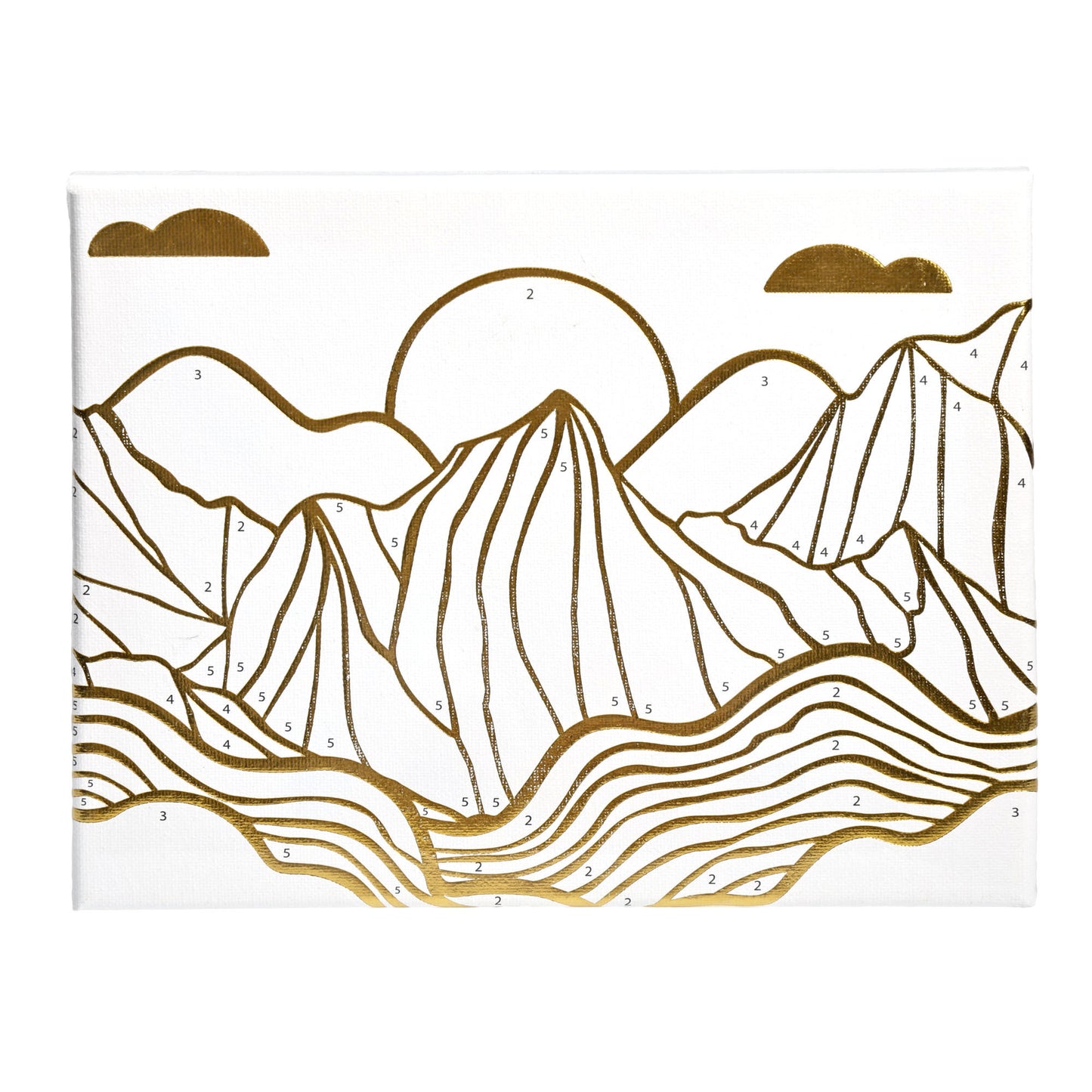 Coloring Golden Painting 26*24 cm Stretched Canvas