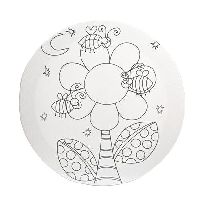 Coloring Painting 30*30 cm Round Stretched Canvas for Adults