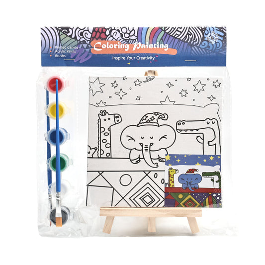 Coloring Painting Board Kit 10*15cm Cartoon for Kids and Students
