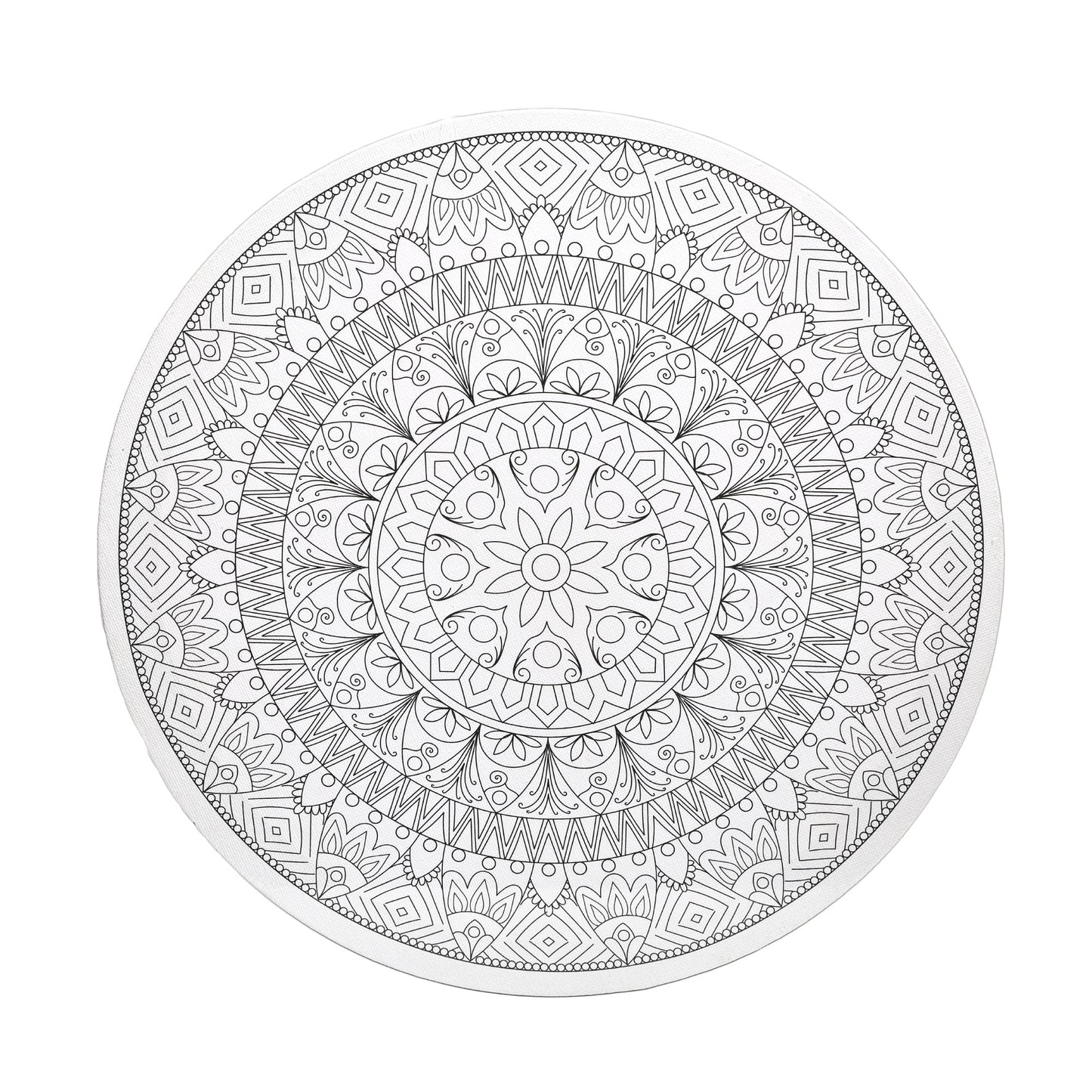 Coloring Painting 30*30 cm Round Stretched Canvas for Adults