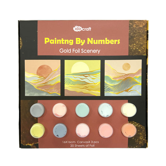 Paint By Number with Gold Foil 16*16 cm 3 PCS /set
