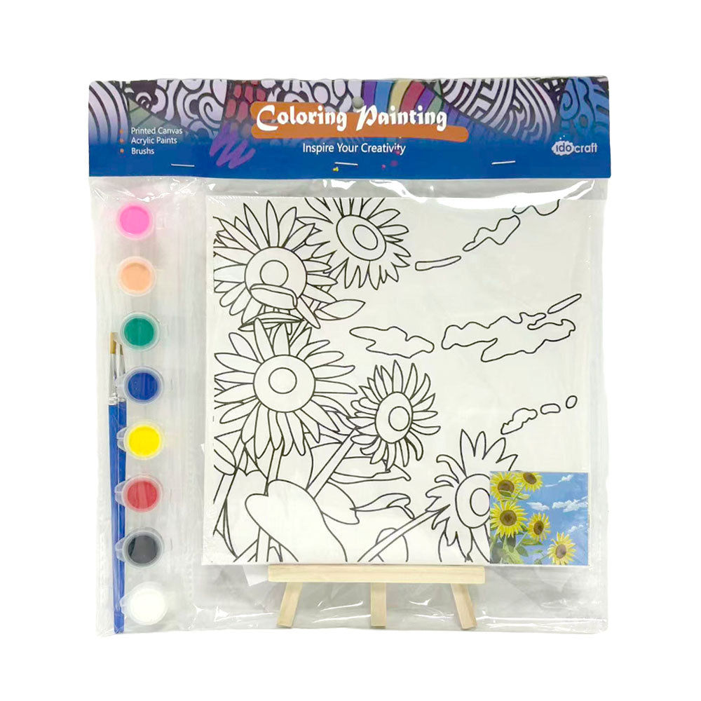 Coloring Painting, 3 mm MDF, Primed Canvas Panel  15*15 cm (6''*6'')