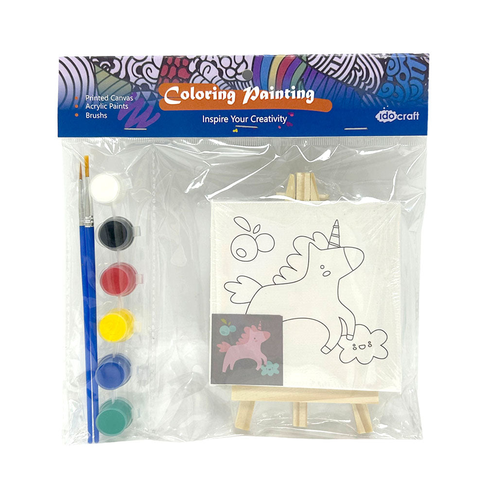 Coloring Painting, Pine Wood, Primed Framed Canvas 10*10 cm (4''*4'')