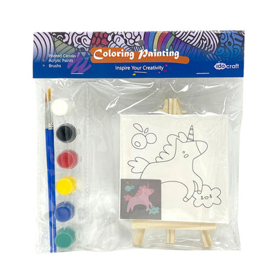 Coloring Painting, Pine Wood, Primed Framed Canvas 10*10 cm (4''*4'')