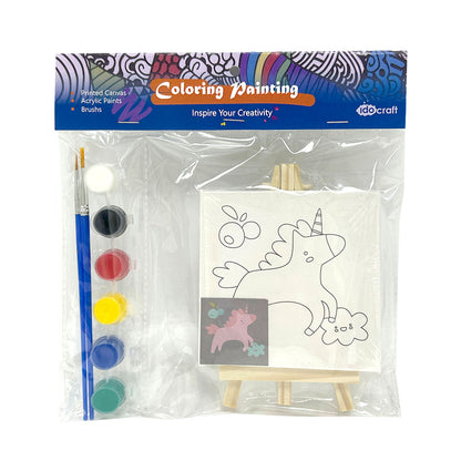 Coloring Painting, Pine Wood, Primed Framed Canvas 10*10 cm (4''*4'')