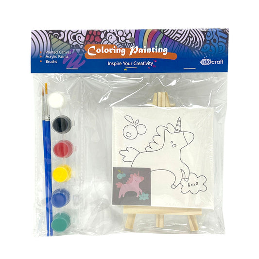 Coloring Painting, Pine Wood, Primed Framed Canvas 10*10 cm (4''*4'')