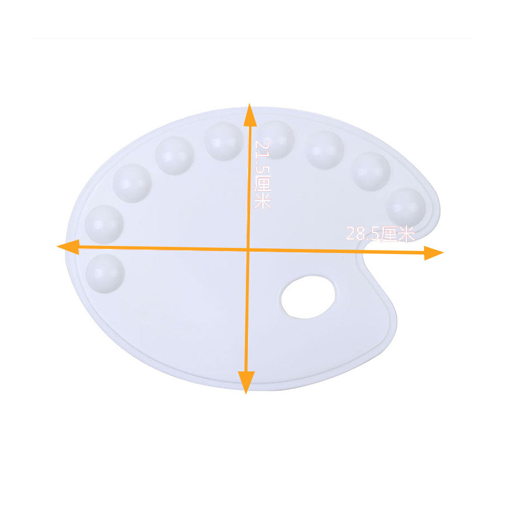 Kidney-Shape Painting Palette 9 Wells with 1 Finger Hole