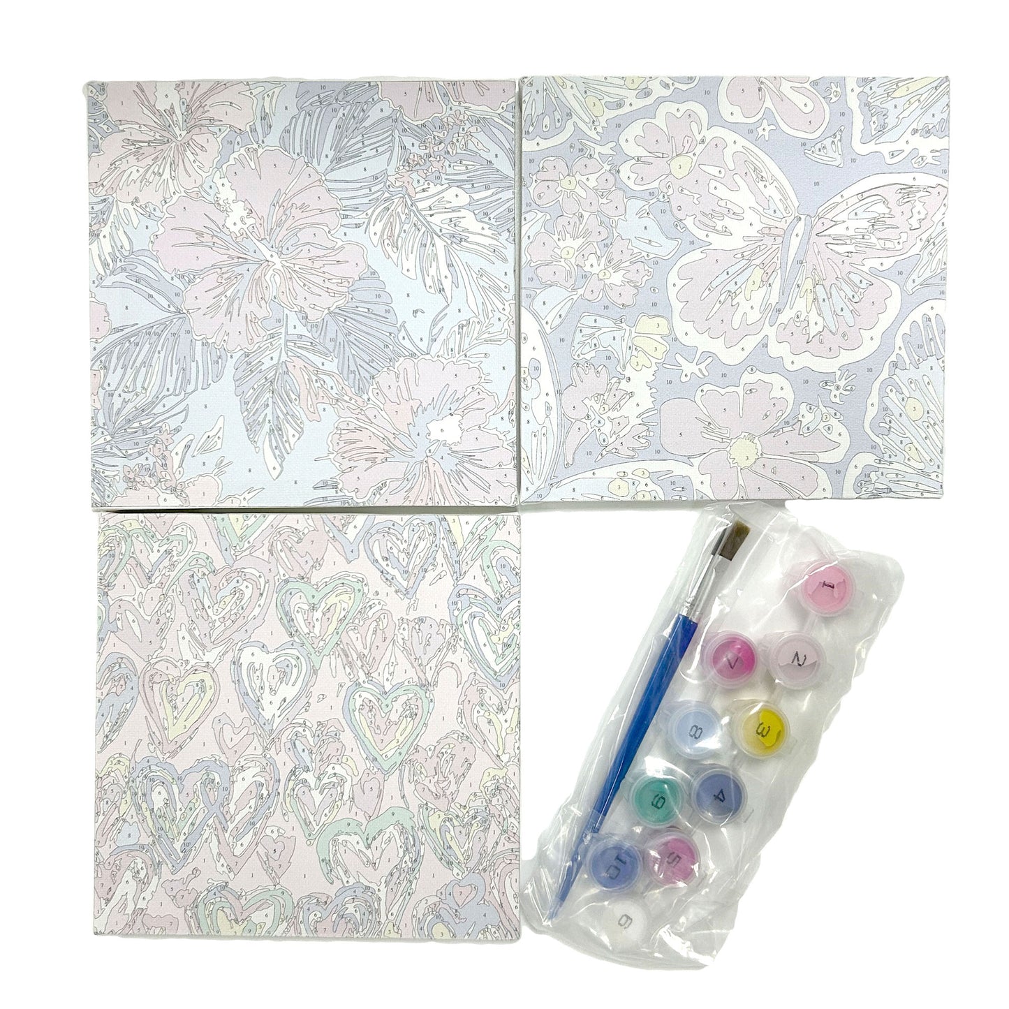 Paint By Number Stretched Canvas 16*16 cm 3PCS/set