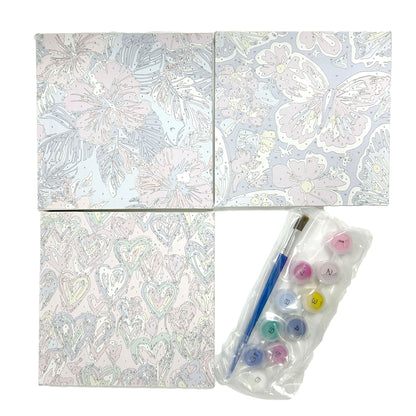 Paint By Number Stretched Canvas 16*16 cm 3PCS/set