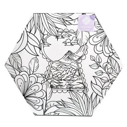 Coloring Painting 30*30 cm Hexagon Stretched Canvas for Adults