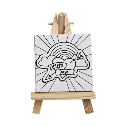 Coloring Painting Mini Stretched Canvas 8*8cm