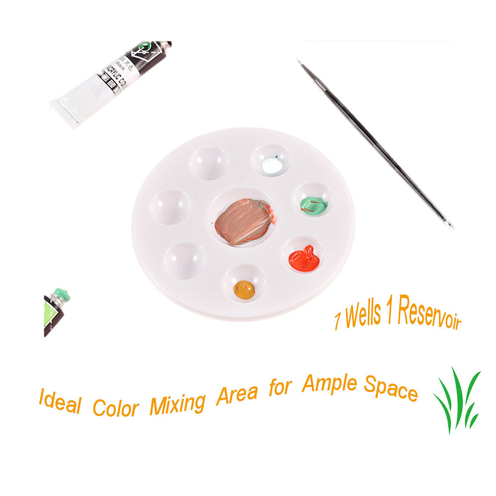 Round Painting Palette 7 Wells with 1 Reservoir