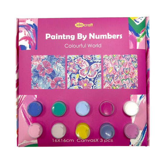 Paint By Number Stretched Canvas 16*16 cm 3PCS/set