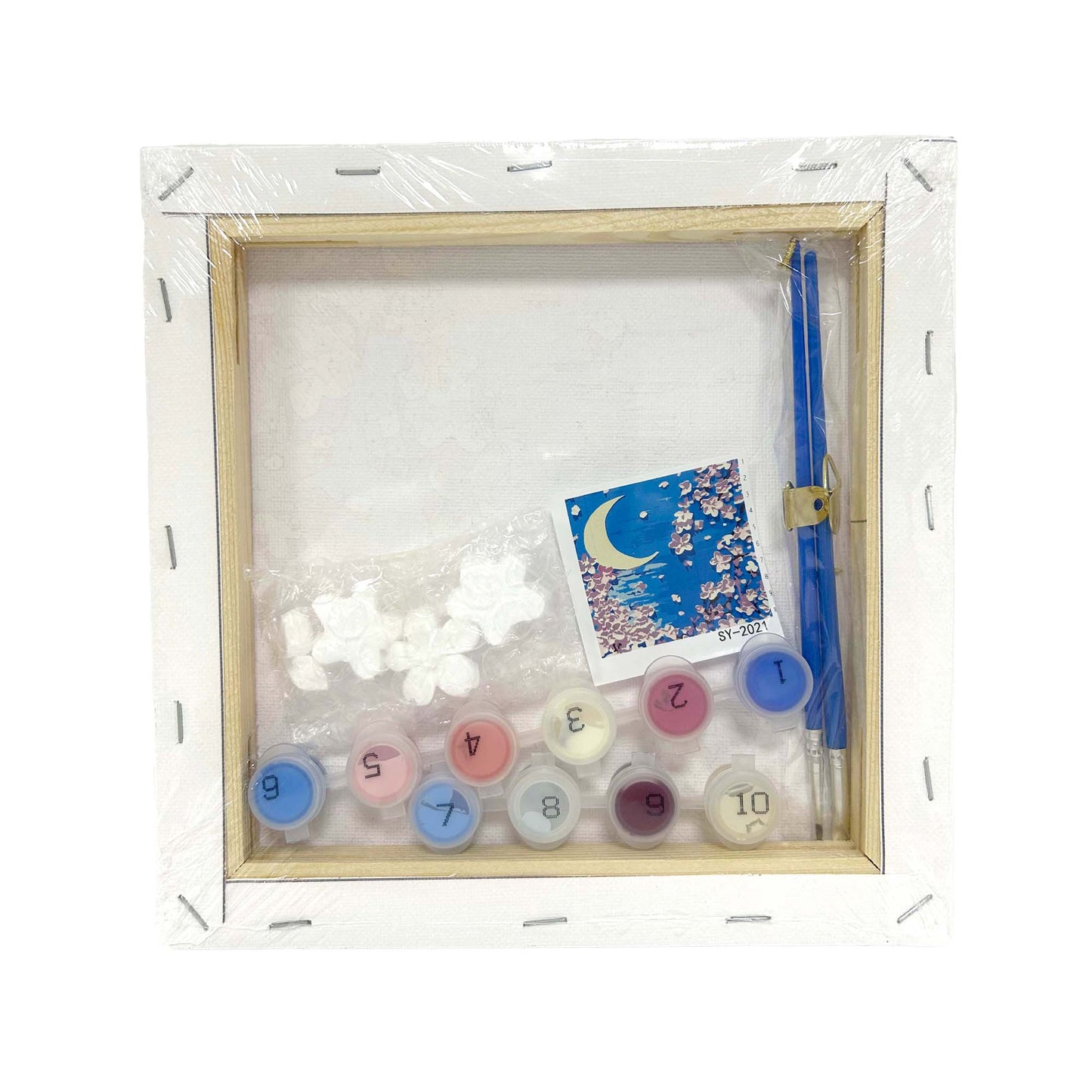 Paint By Number Stretched Canvas 20*20 cm with Plaster Models