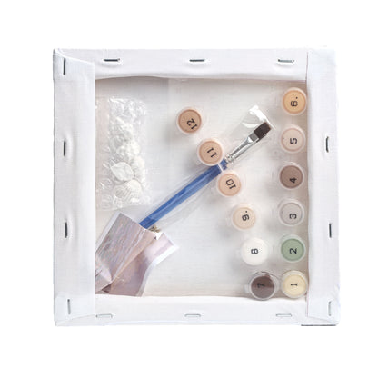 Paint By Number Stretched Canvas 20*20 cm with Plaster Models