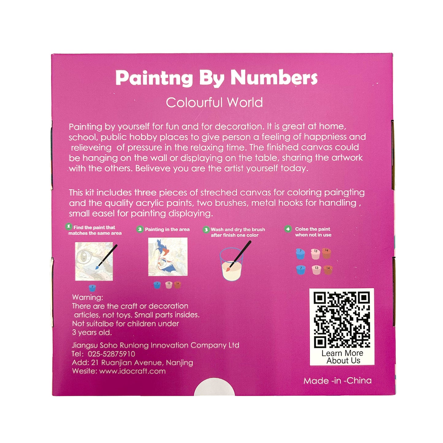 Paint By Number Stretched Canvas 16*16 cm 3PCS/set