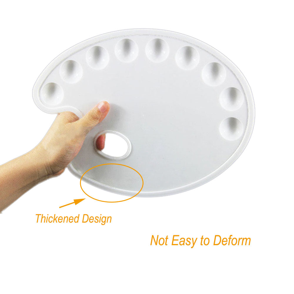 Kidney-Shape Painting Palette 9 Wells with 1 Finger Hole