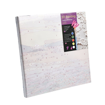 Paint By Number Stretched Canvas 20*20 cm with Plaster Models