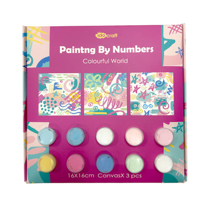 Paint By Number Stretched Canvas 16*16 cm 3PCS/set