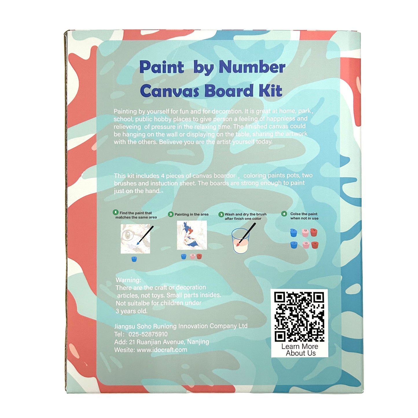 Paint By Number Canvas Panel 20*25 cm 4 PCS/set