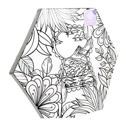 Coloring Painting 30*30 cm Hexagon Stretched Canvas for Adults