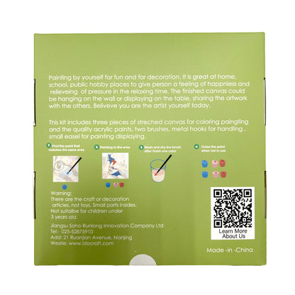 Paint By Number Stretched Canvas 16*16 cm 3PCS/set