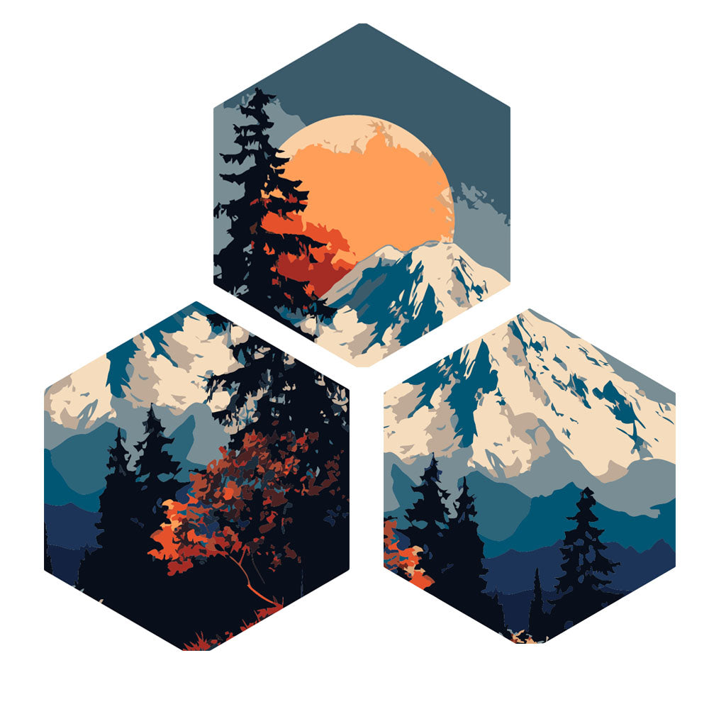 Paint By Number Stretched Canvas 25*25 cm 3 PCS/SET