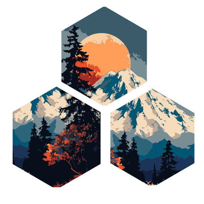 Paint By Number Stretched Canvas 25*25 cm 3 PCS/SET