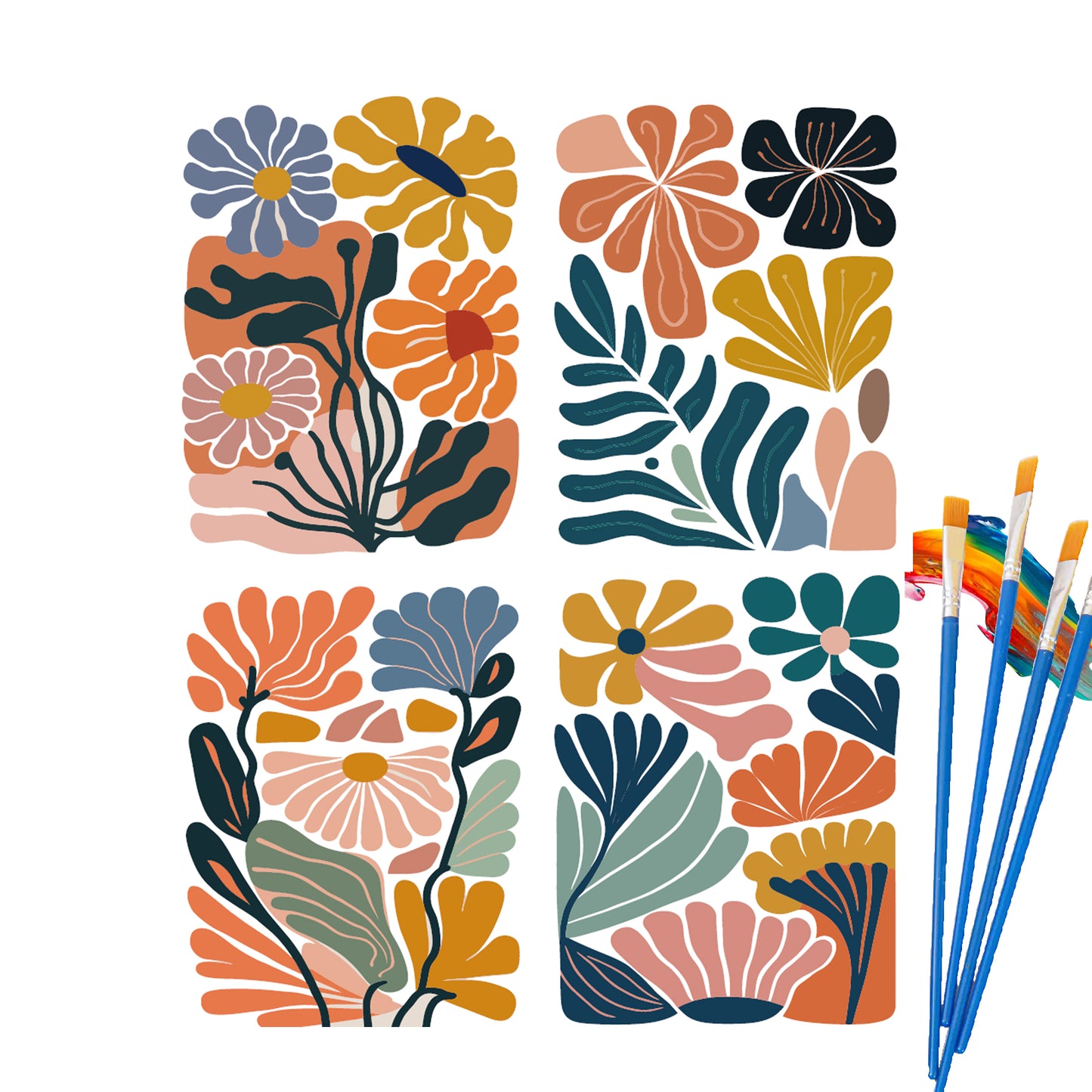 Paint By Number Canvas Panel 20*25 cm 4 PCS/set