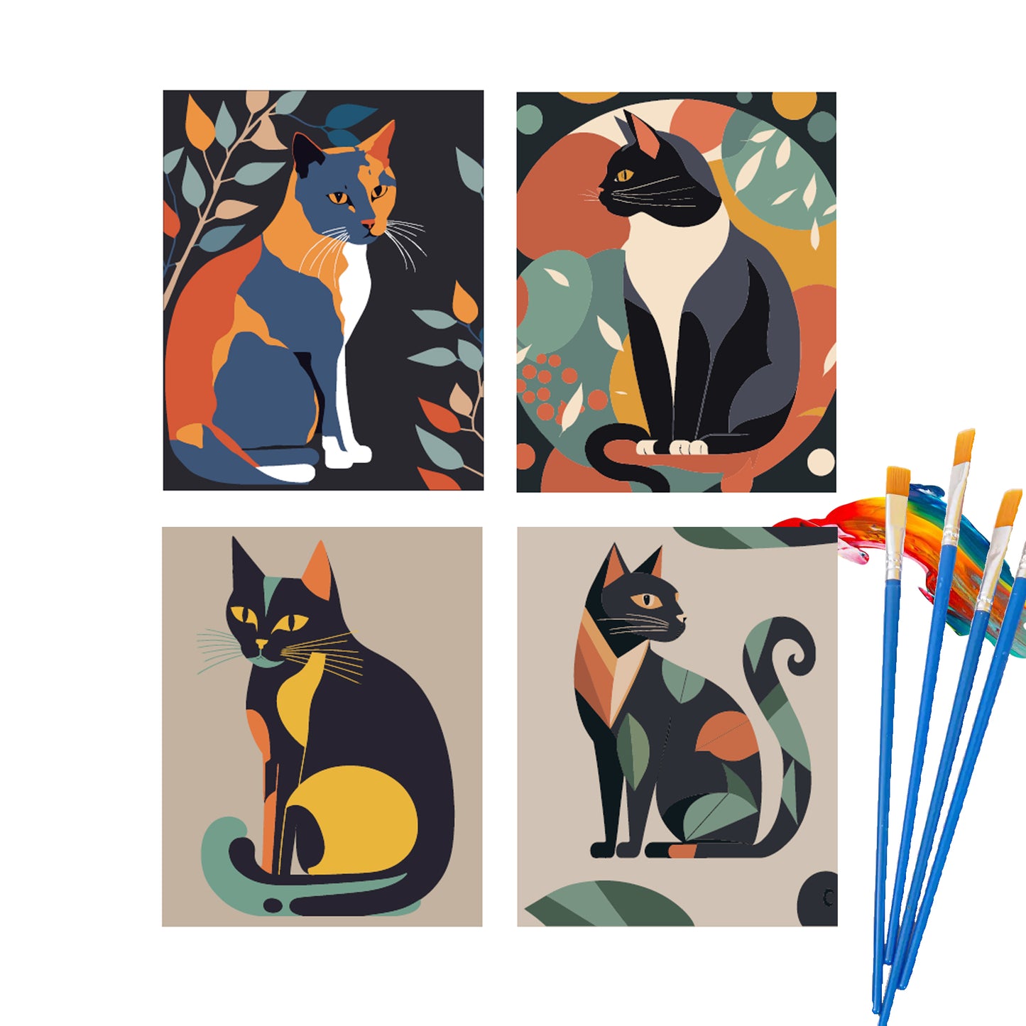 Paint By Number Canvas Panel 20*25 cm 4 PCS/set