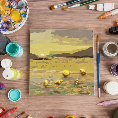 Paint By Number Stretched Canvas 20*20 cm with Plaster Models